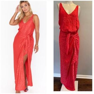 SHOW ME YOUR MUMU RED  HAMPTON WRAP DRESS DRESS MEDIUM